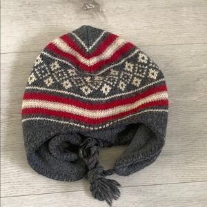 Sweater Cap Knit Style Beanie Ski Snow Hat Ear Covered Red Gray